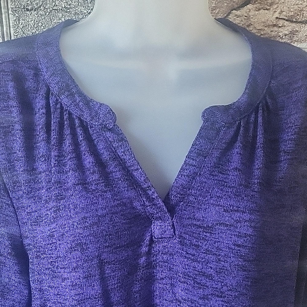 Liz Claiborne large 3/4 sleeves Women's Purple Top